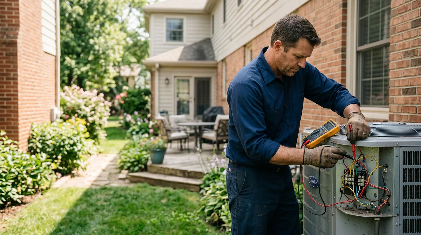 HVAC technician working near Wardville, OK